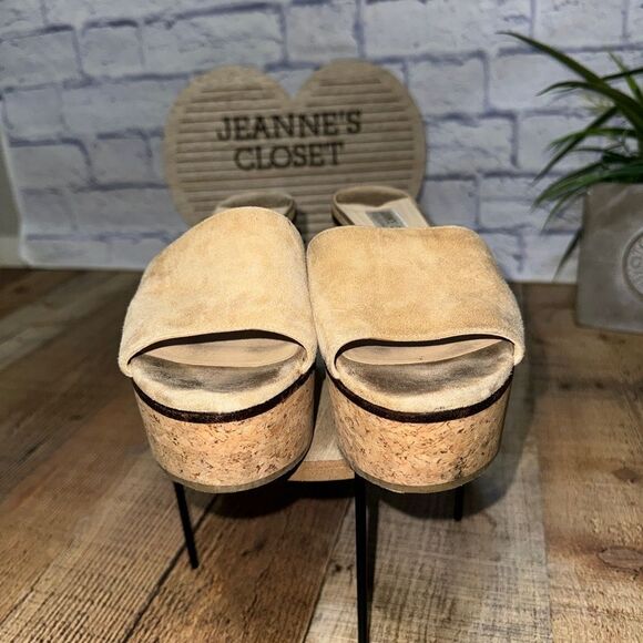 Jimmy choo suede cork wedges 39.5 - Picture 11 of 15
